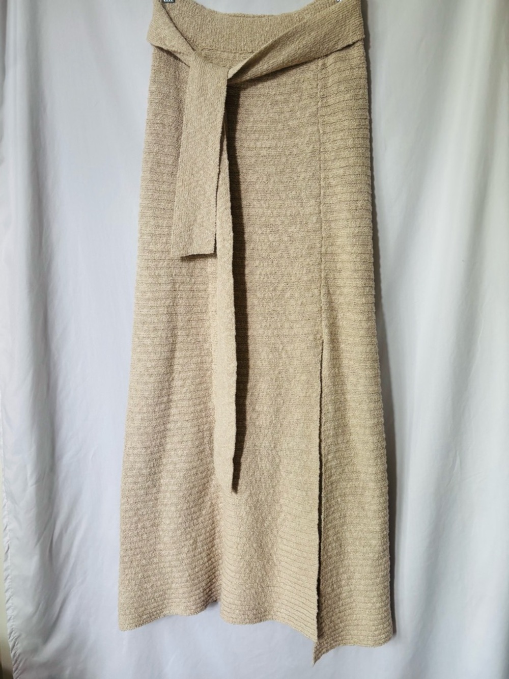 Free People Tan Tall Belted Maxi Skirt
